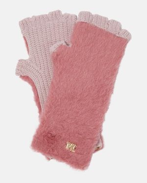 Max Mara Manny Teddy Fingerless Gloves - Pink