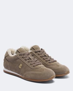 Bogner Baskets Valencia En Daim Et Shearling - Marron