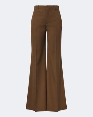 Chloé Virgin Wool Wide-Leg Pants - Brown