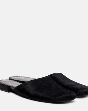 The Row Penelope Calf Hair Mules - Black