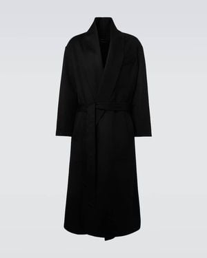 Tom Ford Wool And Silk Wrap Coat - Black