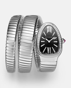 BVLGARI Uhr Serpenti Tubogas Mit Diamanten Und Rubellit - Mettallic