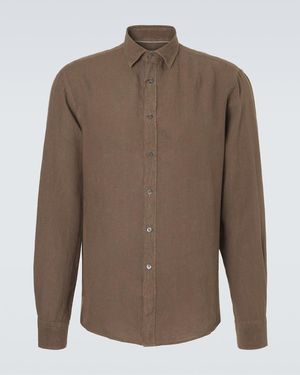 Canali Linen Shirt - Brown