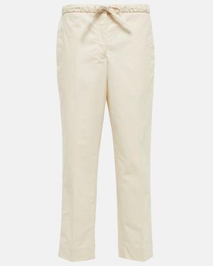 Jil Sander High-Rise Cotton Trousers - Natural