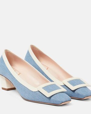 Roger Vivier Belle Vivier 45 Canvas Pumps - Blue