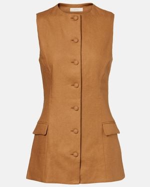 Faithfull the Brand Jane Linen Vest - Brown