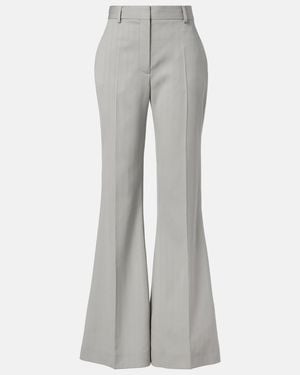 Stella McCartney Striped Wool Bootcut Trousers - Grey