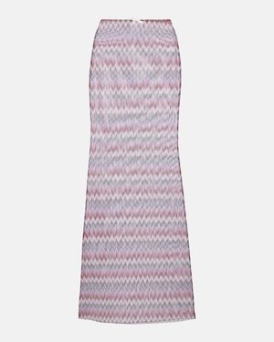 Bananhot Solay Chevron Maxi Skirt - Purple