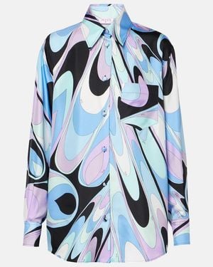 PUCCI Silk Printed Shirt - Blue