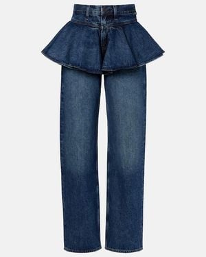 Agolde Peplum Straight Jeans - Blue