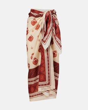 Johanna Ortiz Bedrucktes Cover-Up Aus Baumwolle - Rot