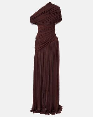 De La Vali Himala Gathered Tulle Gown - Purple