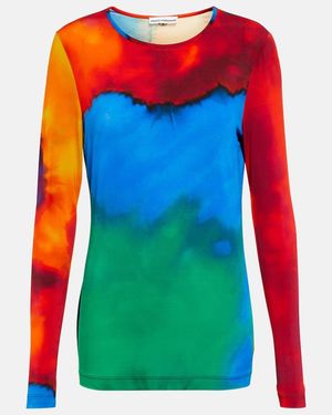 Rabanne Printed Jersey Top - Blue