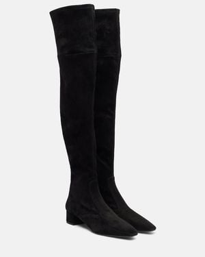 Aquazzura Remi 35 Suede Over-The-Knee Boots - Black