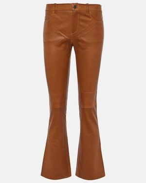 Stouls Dean 22 Leather Flared Pants - Brown