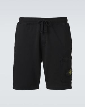 Stone Island Compass Cotton Shorts - Black