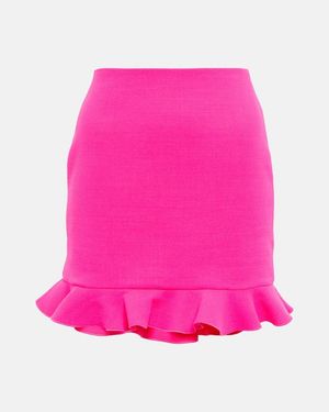 David Koma Wool-blend Miniskirt - Pink
