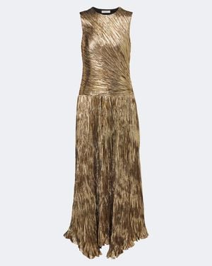 Ulla Johnson Eugenia Pleated Lame Gown - Natural