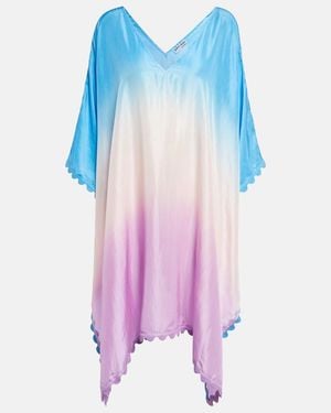 Juliet Dunn Poncho De Seda Degradado - Azul