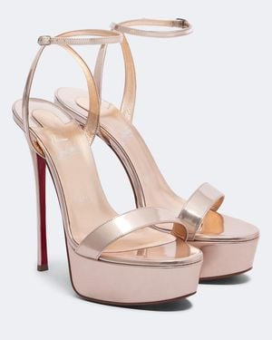 Christian Louboutin Loubi Queen Alta Leather Platform Sandals - Pink