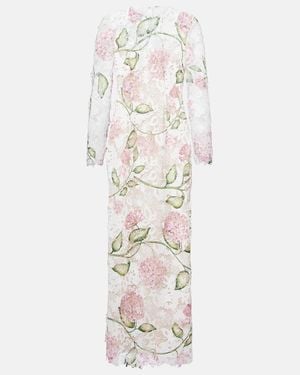 Oscar de la Renta Lace Midi Dress - White