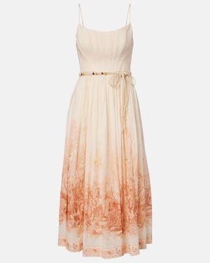 Zimmermann Wanderlust Corset Midi Dress - Natural