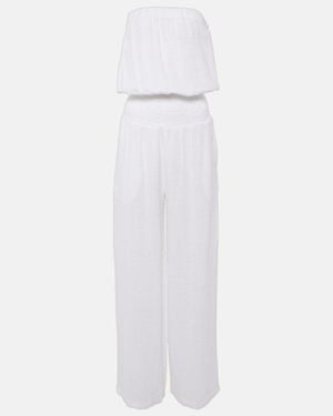 Melissa Odabash Naomi Strapless Cotton Jumpsuit - White