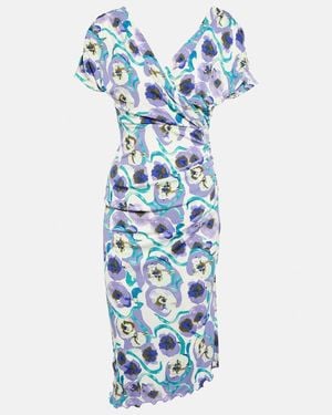 Diane von Furstenberg Havana Printed Jersey Midi Dress - Blue