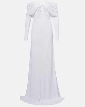 Christopher Esber Arched Palm Off-Shoulder Maxi Dress - White