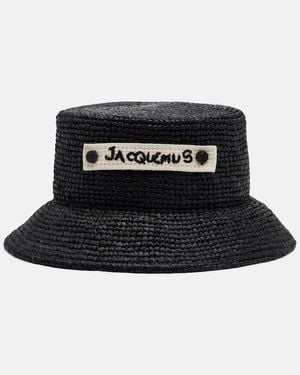 Jacquemus Hut Le Bob Plage Aus Raffiabast - Schwarz