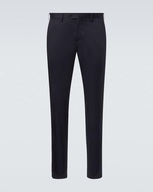 Lardini Mid-Rise Cotton Slim Trousers - Blue