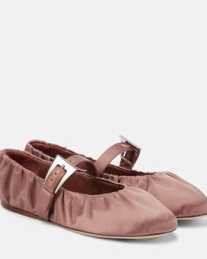 Paris Texas Sveva Satin Ballet Flats - Pink