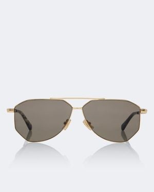 Bottega Veneta Gafas De Sol Aviador Ribbon - Gris