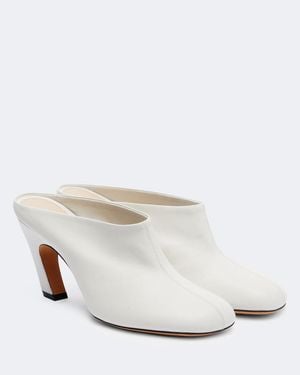 Le Monde Beryl Mica Leather Mules - White