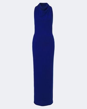 Givenchy Vestido De Fiesta De Lana Drapeado - Azul
