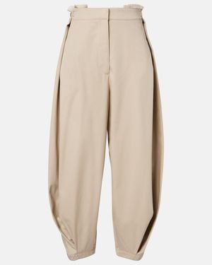 Loewe Cotton And Silk Twill Balloon Trousers - Natural