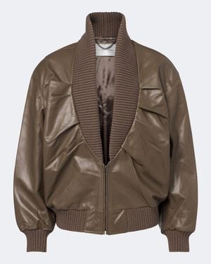 Victoria Beckham Chaqueta Bomber De Piel - Marrón