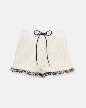 Sacai Drawstring Tweed Shorts - White