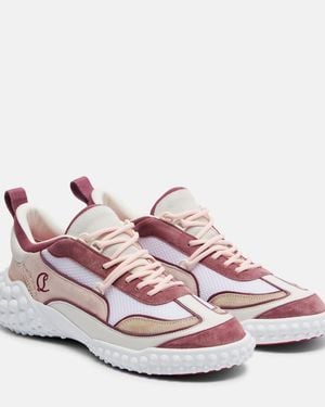 Christian Louboutin Mara Suede And Mesh Trainers - Pink