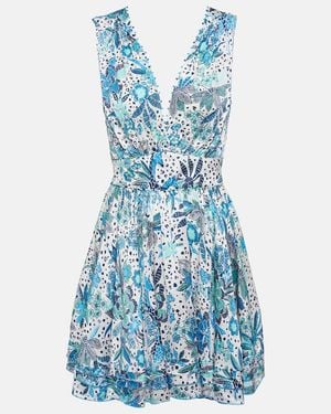 Poupette Bessie Floral Pleated Minidress - Blue