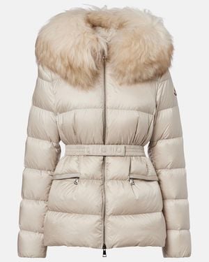 Moncler Boed Shearling-Trimmed Down Jacket - Natural