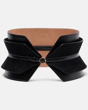 Alaïa Bustier Leather And Suede Belt - Black