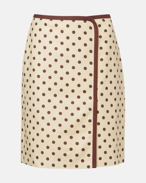 Posse Bowie Linen And Cotton Wrap Skirt - Natural