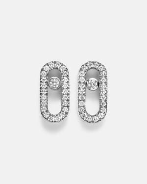 Messika Ohrringe Move Uno Aus 18Kt Weissgold Mit Diamanten - Weiß