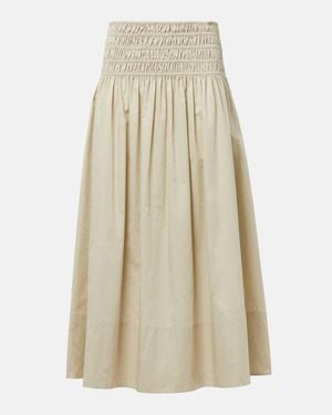 JOSEPH Leonie Ruched Midi Skirt - Natural