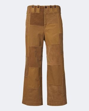 Junya Watanabe Patchwork Cotton Wide-Leg Trousers - Brown