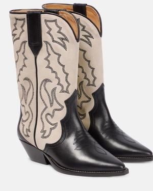 Isabel Marant Duerto Leather & Suede Cowboy Boot - Natural