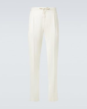 Lardini Virgin Wool Tapered Trousers - White