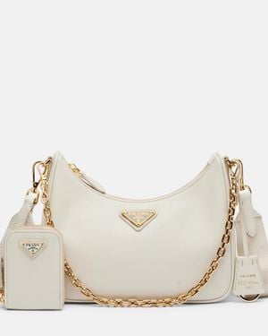 Prada Re-Edition 2005 Leather Shoulder Bag - Natural