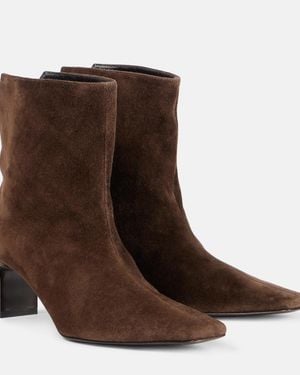 KHAITE Ona 55 Suede Ankle Boots - Brown